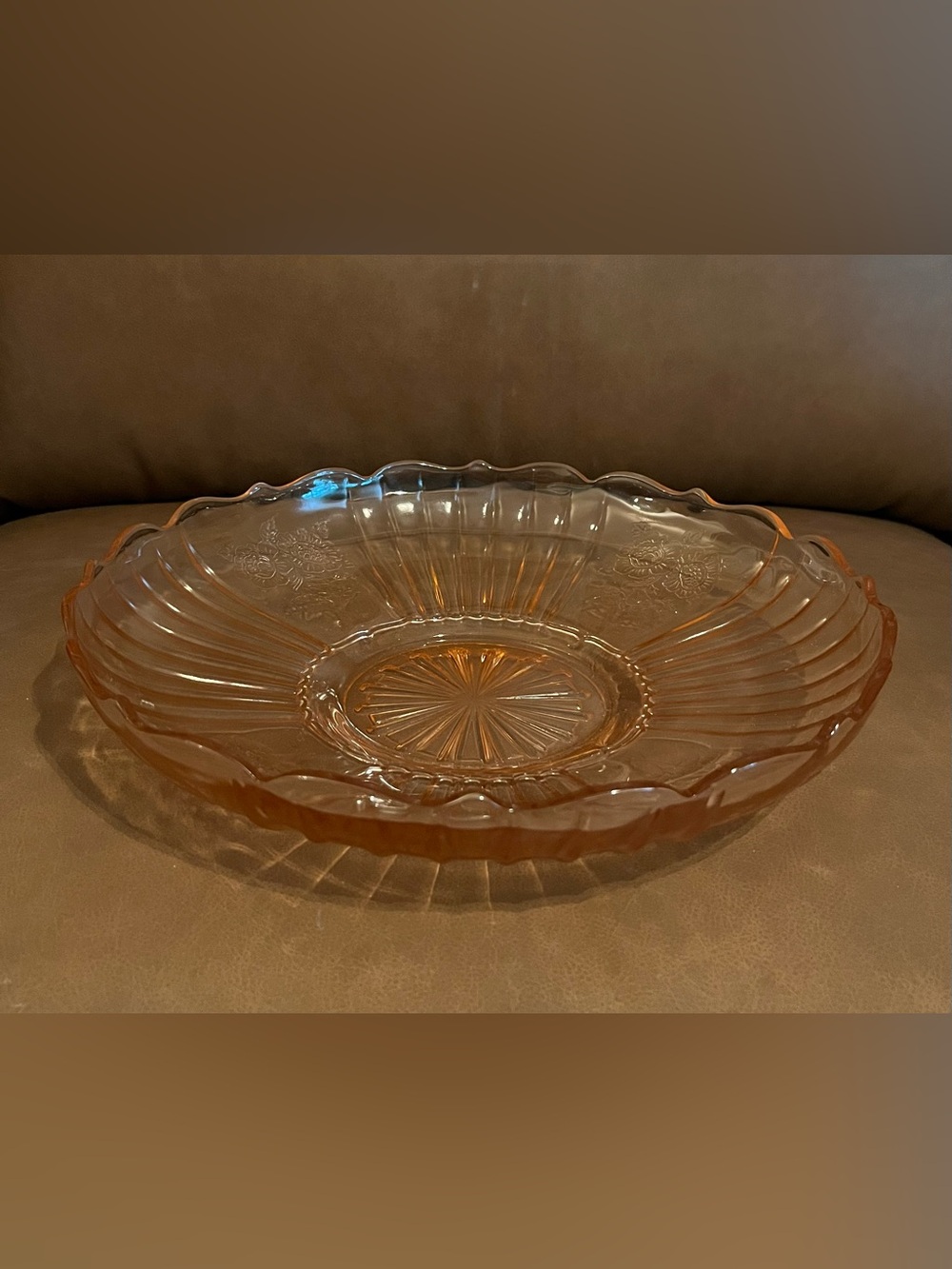 Vintage Anchor Hocking Pink Depression Glass Queen Mary Ribbed Berry Bowl